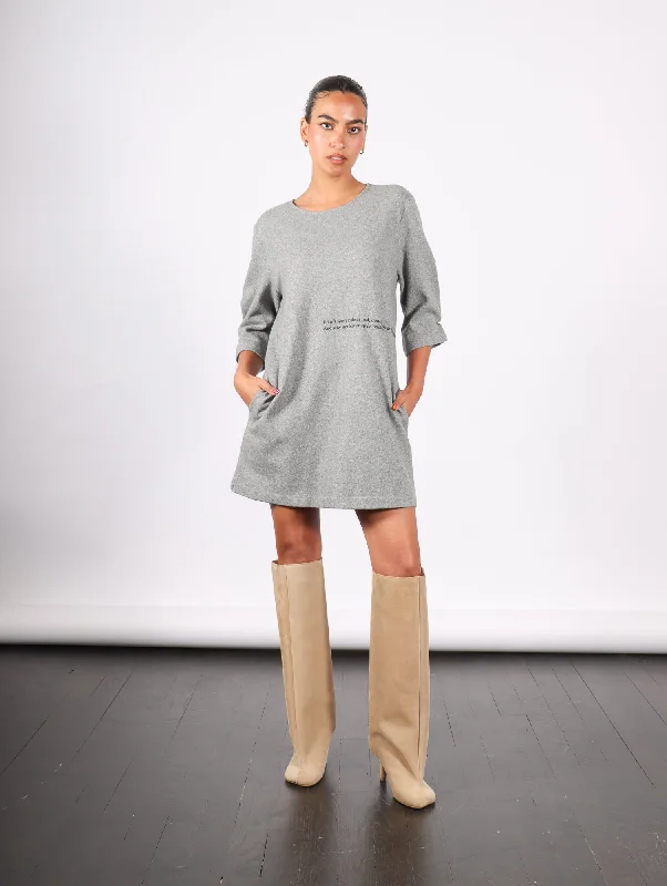 Women's Chic Outerwear Garments Mini Dress in Grey Melange by MM6 Maison Margiela