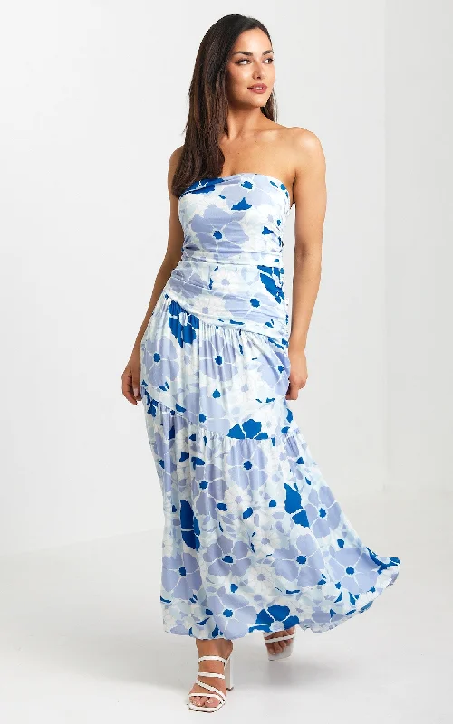 Women's Comfortable Clothes For Weekends Cosima Maxi Dress - Blue Multi Floral