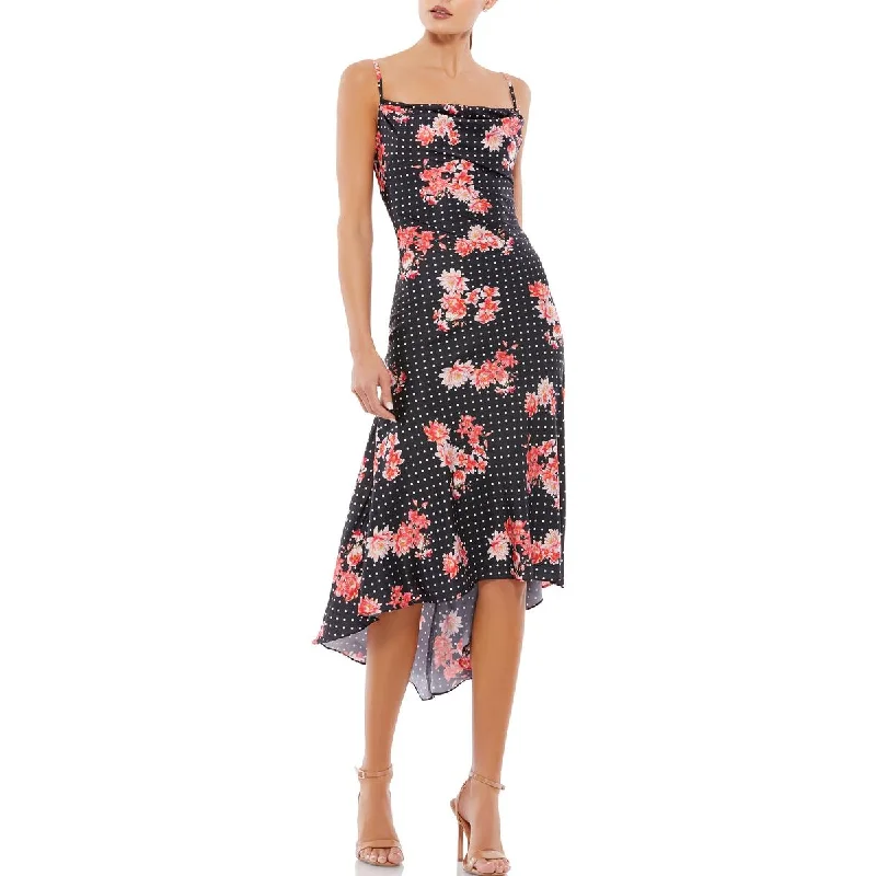 Stylish And Comfortable Clothing For Women Ieena for Mac Duggal Womens Floral Print Hi-Low Midi Dress