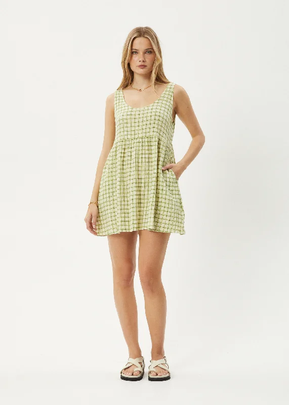 Timeless Women's Clothes AFENDS Womens Darcy Jesse - Seersucker Mini Dress - Lemongrass Check