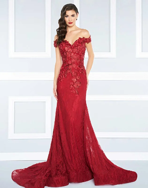 Women's Outdoor Activity Garments Mac Duggal - Off the Shoulder Rich Lace Gown 66214R