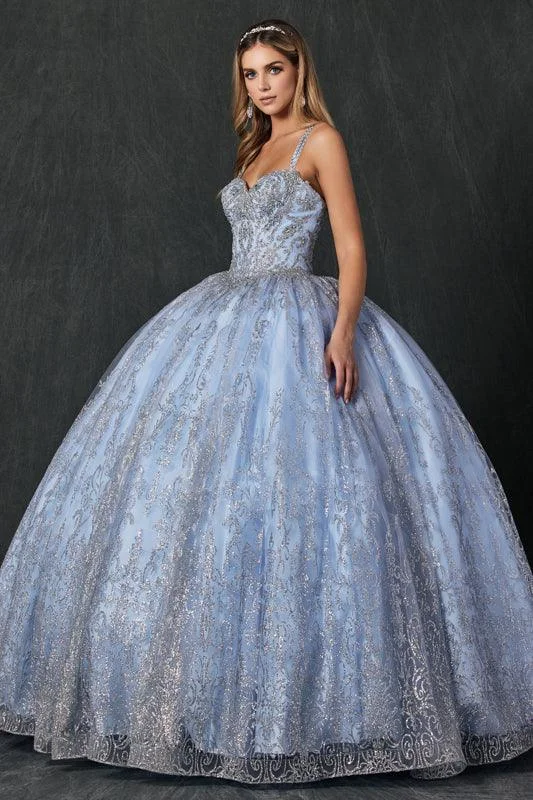 Formal Clothing For Women Long Quinceanera Glitter Mesh Ball Gown