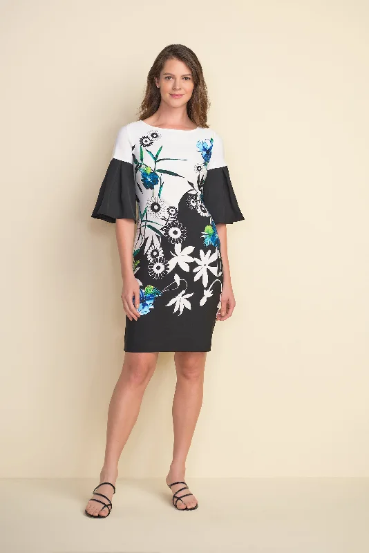 Women's Clothing With Trendy Designs Joseph Ribkoff Flared Sleeve Floral Dress