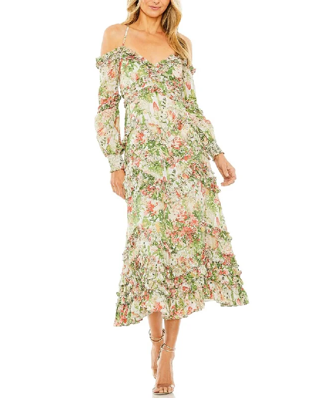 Women's Elegant Clothes Mac Duggal Floral Ruffle Detail Dress