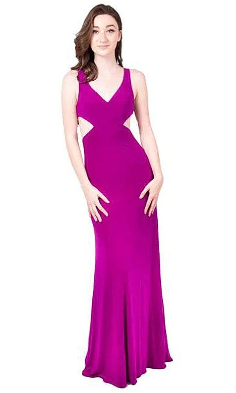 High-Fashion Women's Clothing Colette By Daphne - CL17193 Jersey V-Neck Long Evening Gown