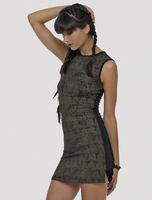 Women's Transitional Garments Tangka Braided Mini Dress