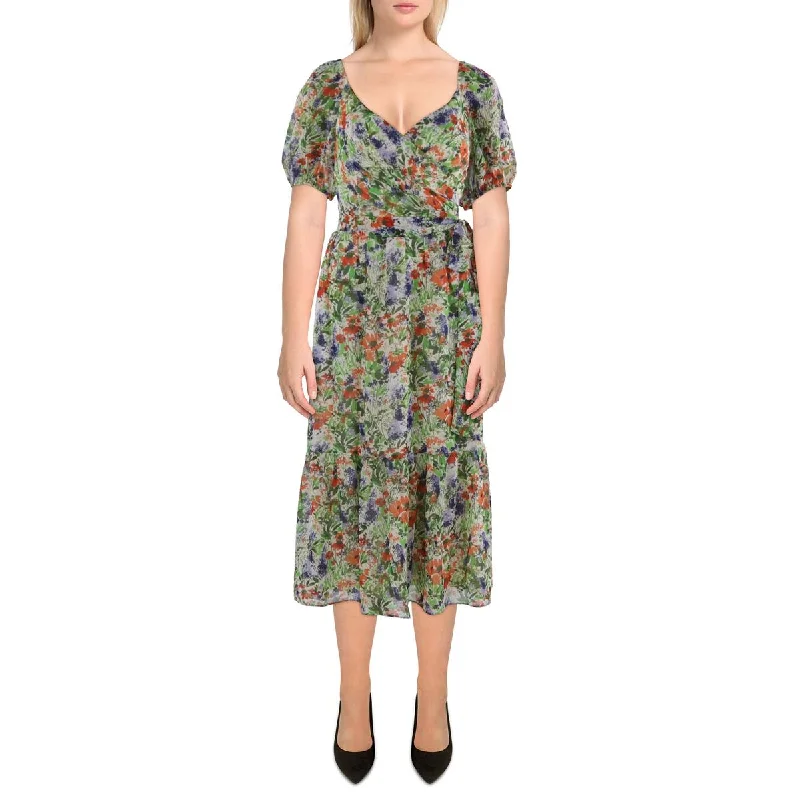 Formal Attire For Women Julia Jordan Womens Chiffon Floral Fit & Flare Dress