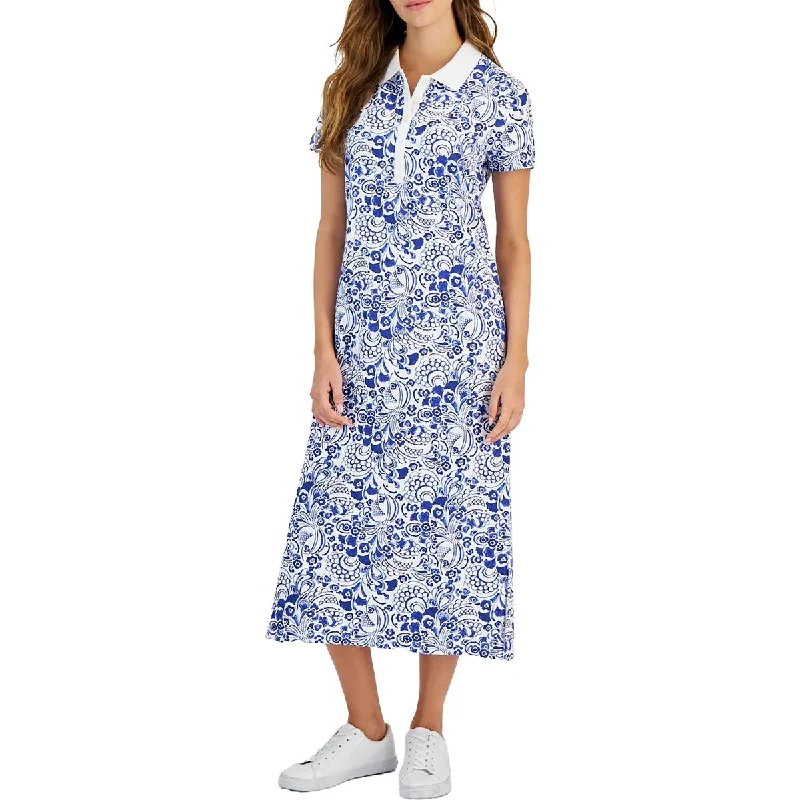 Women's Chic Apparel Womens Floral Midi Shirtdress