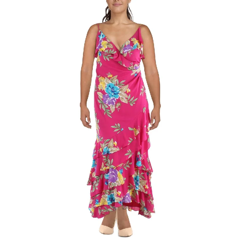 Women's Travel Outfit Set Lauren Ralph Lauren Womens Floral Print Long Evening Dress