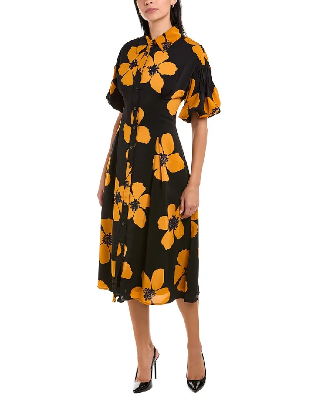 Affordable Women's Clothing Gracia Puffed Sleeve Floral Dress