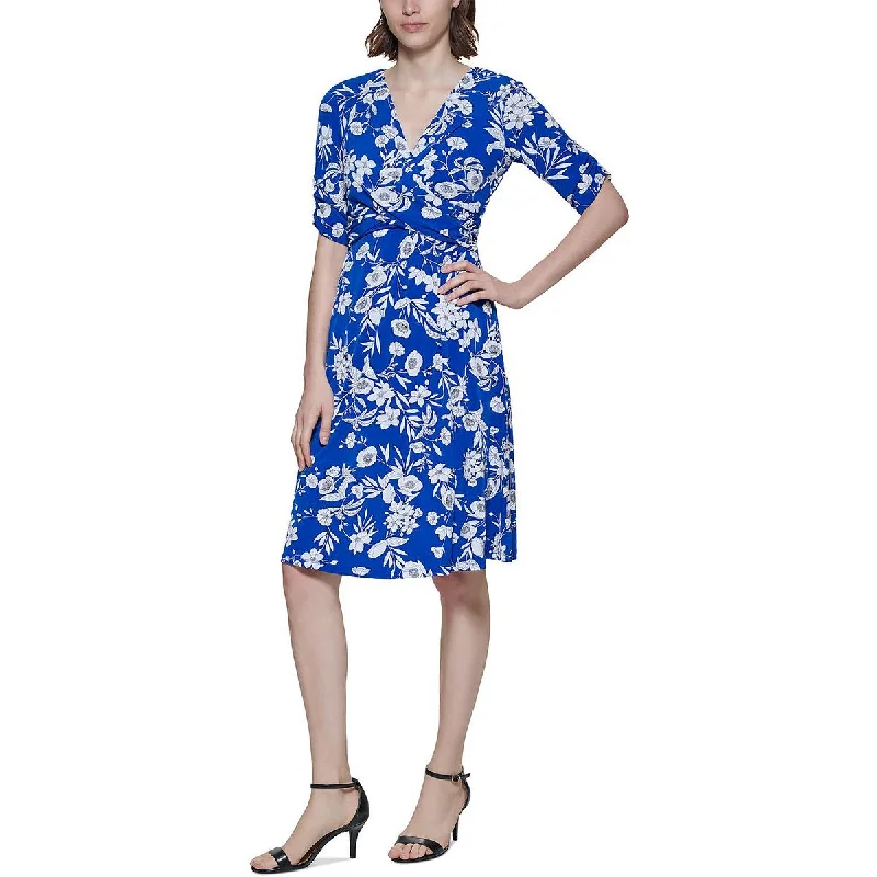 Women's Casual Outfit Jessica Howard Womens Floral A-Line Midi Dress