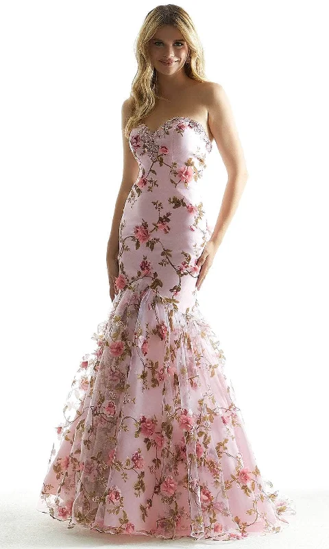 Women's Evening Attire Mori Lee 49067 - Floral Beaded Prom Dress