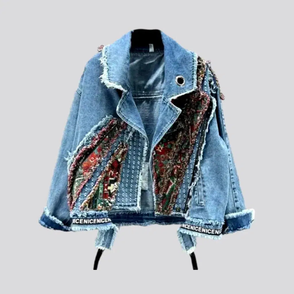 Women's Occasion Wear Clothes Embroidered jeans jacket
 for ladies