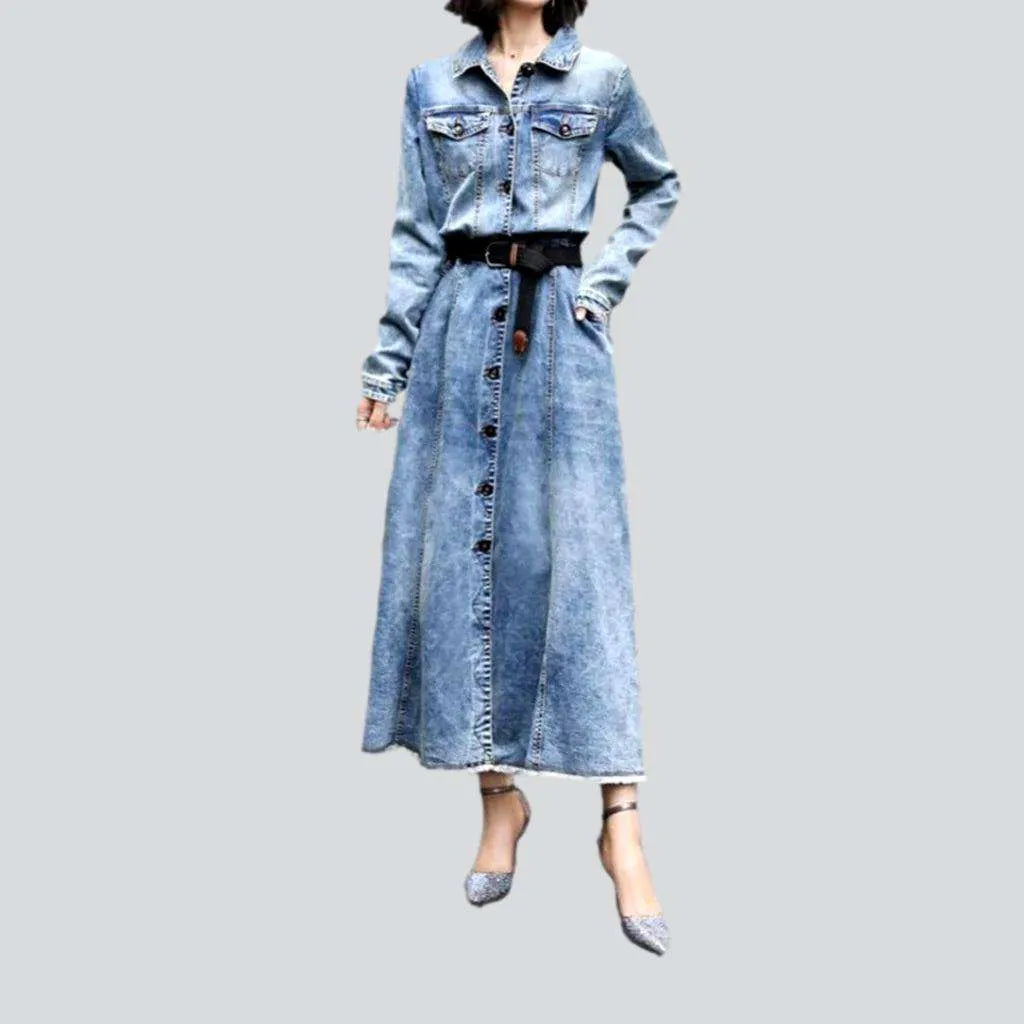 Stylish Women's Apparel Fashion vintage long denim jacket