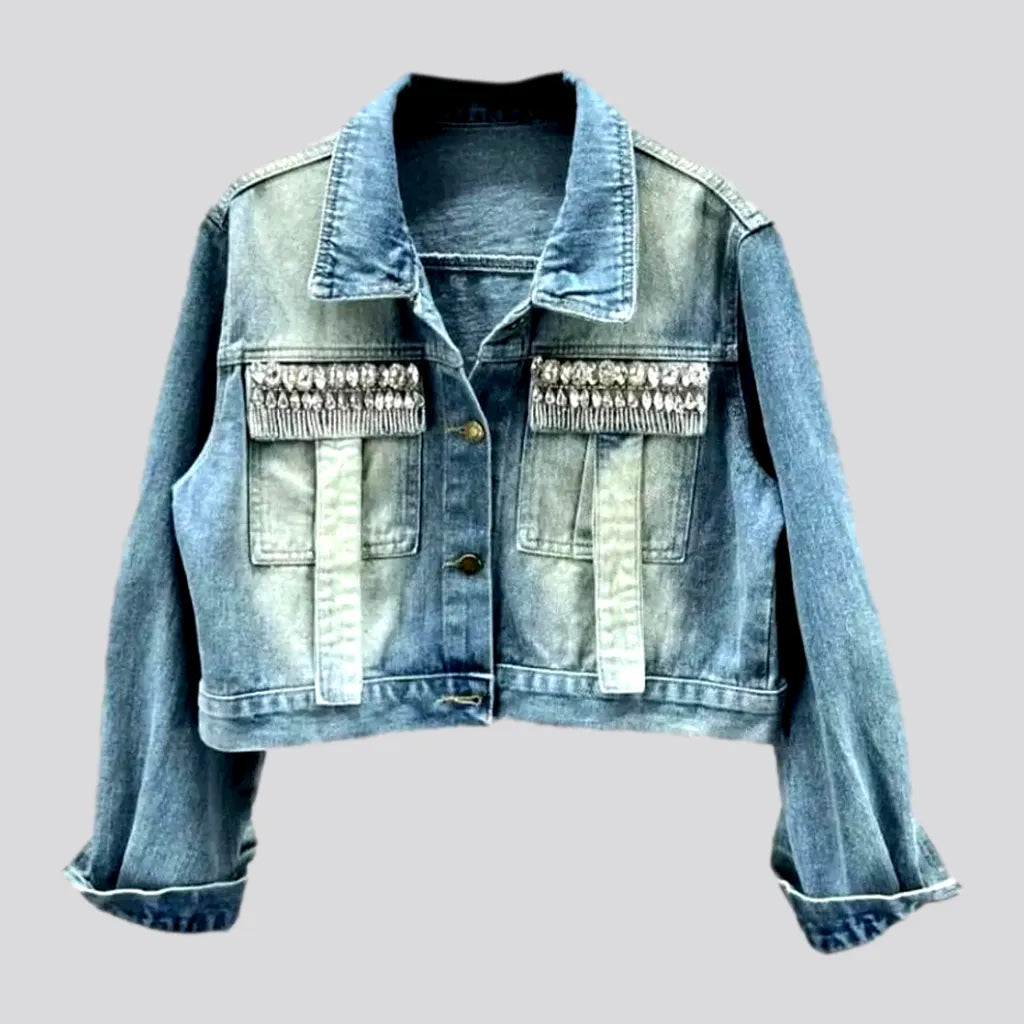 Women's Holiday Clothing Sanded oversized women's jeans jacket