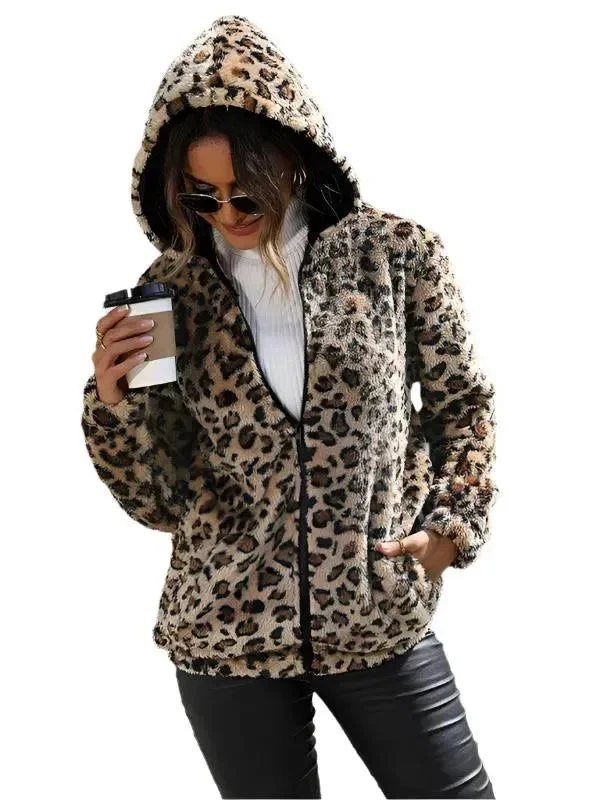 Women's Cozy Outfit For Lounging Cozy Wild Hooded Women Fleece Jacket