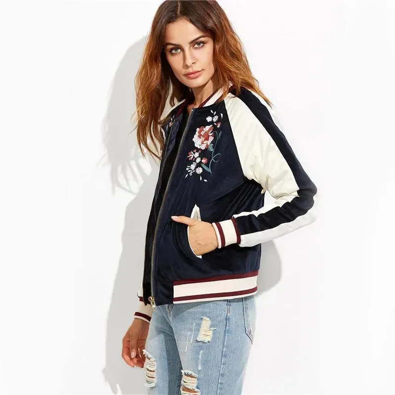 Sustainable Women's Clothing Take It Easy Floral Bomber Jacket