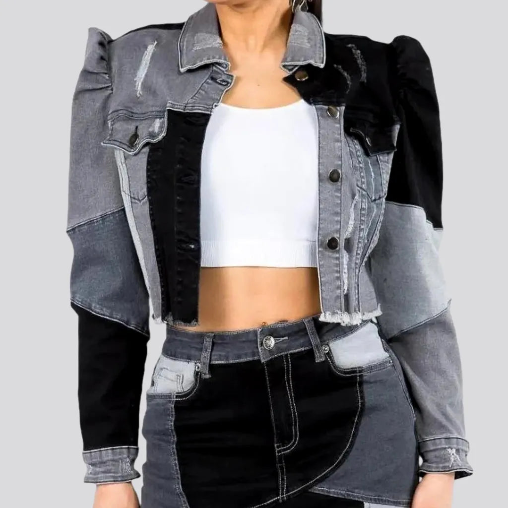 Women's Clothing For Work Boho chic distressed denim jacket for women