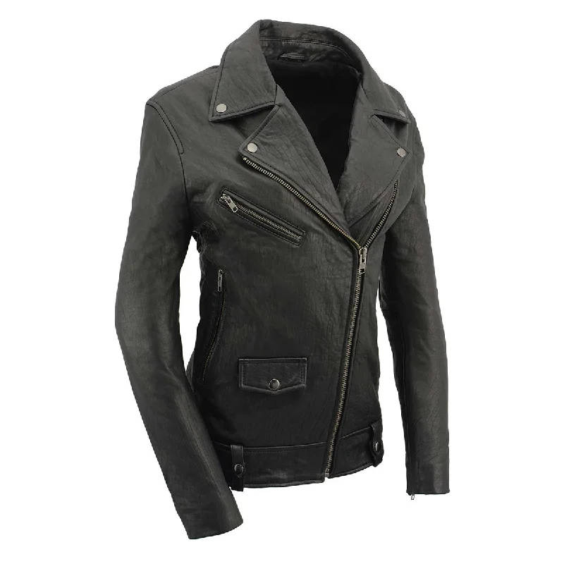 Women's Transitional Outfit Milwaukee Leather Women's Black Premium New Zealand Lambskin