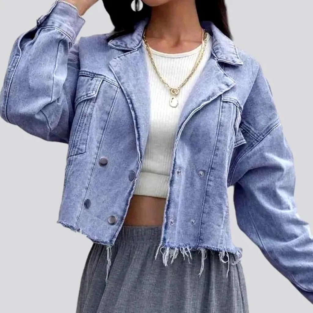 Women's Evening Garments Fashion light-wash denim jacket for ladies