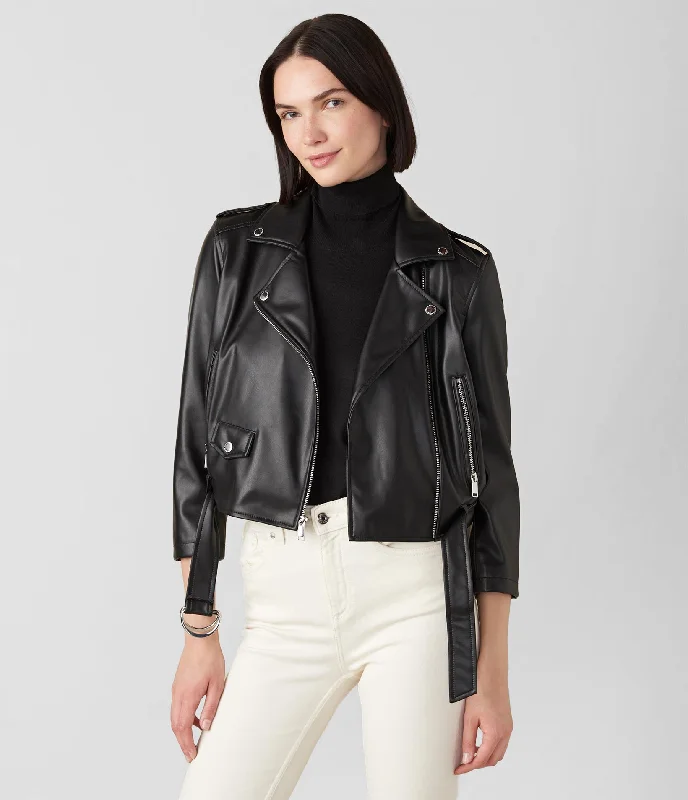 Women's Vacation Attire Alexia Faux Leather Moto Jacket