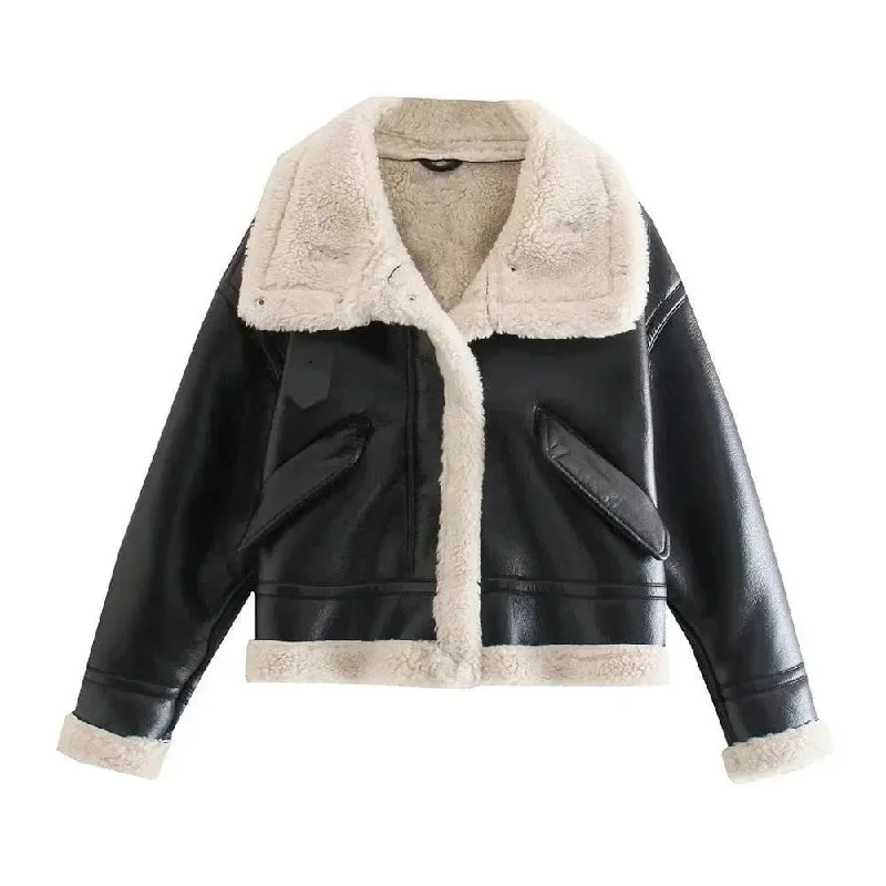 Women's Transitional Apparel Vintage Winter Leather Jackets For Women