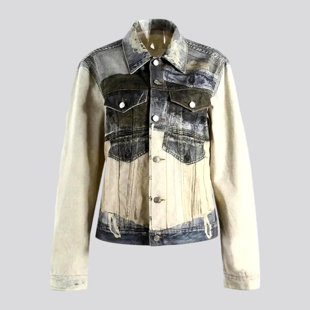 Stylish Women's Outerwear Apparel Fashionable oversized painted women's jean jacket