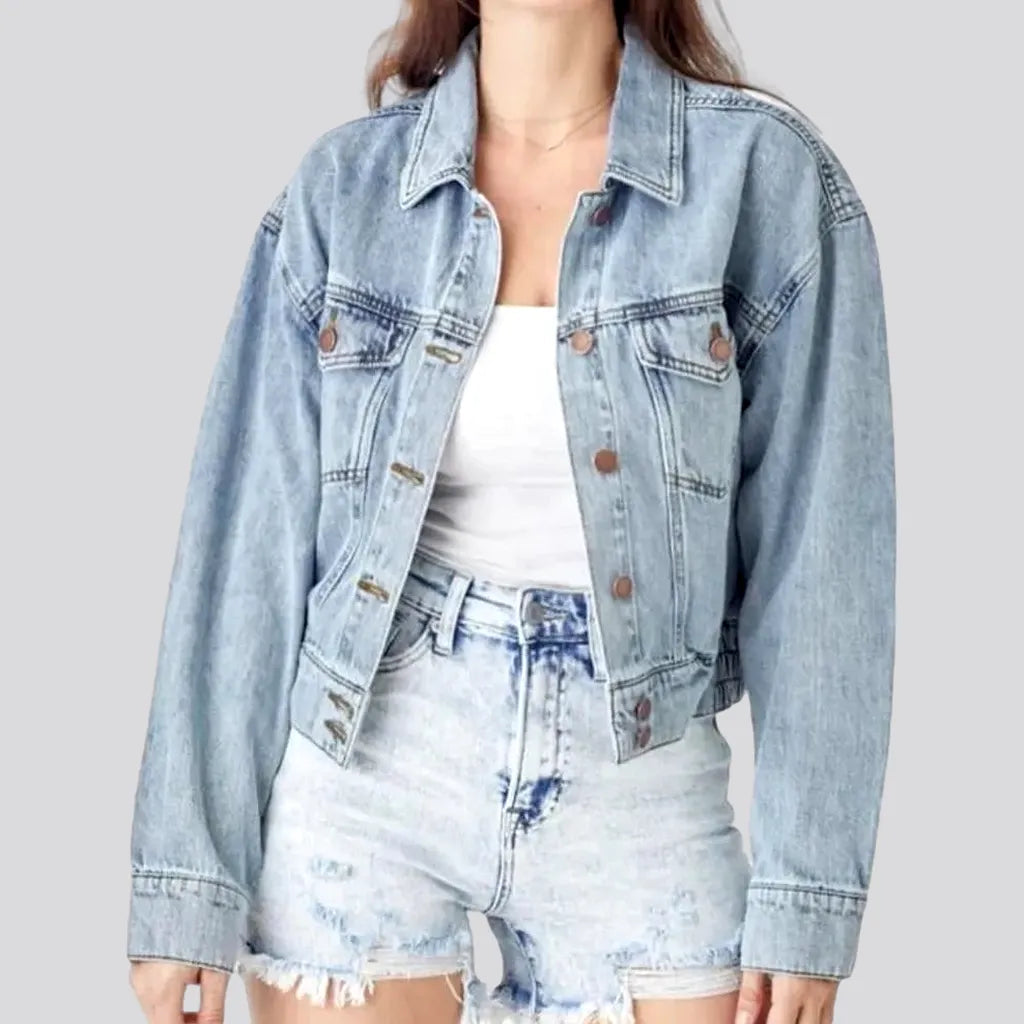 Chic Clothing For Women 90s flap-pockets jeans jacket for women