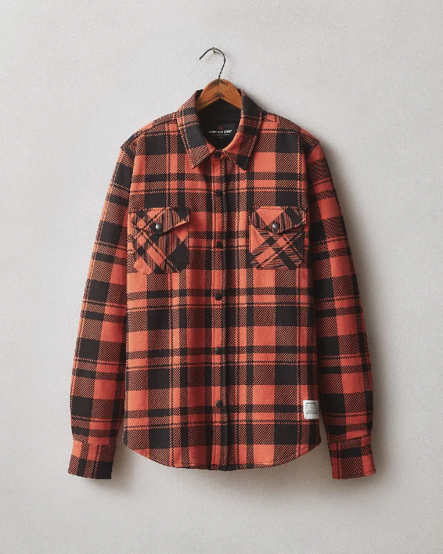 Casual Outfit For Women Redwood Fleece Overshirt - Habanero Plaid