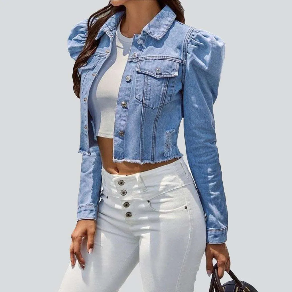 Women's High-End Clothing Short women's jeans jacket