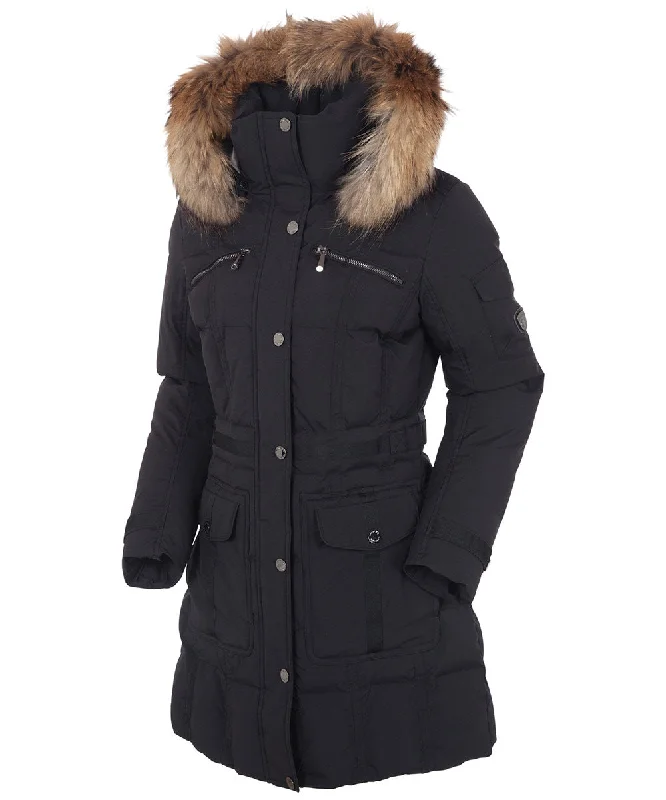 Affordable Women's Clothing Women's Tanya Quilted 3/4 Coat With Removable Fur Ruff