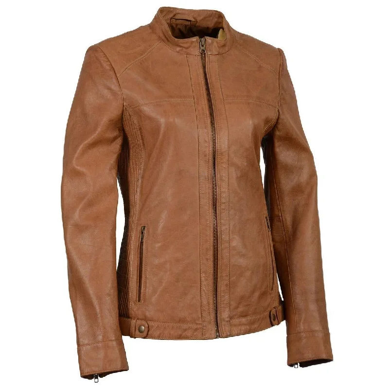 Women's Outerwear Attire Milwaukee Leather SFL2855 Saddle Women's Zip Front Leather Jacket with