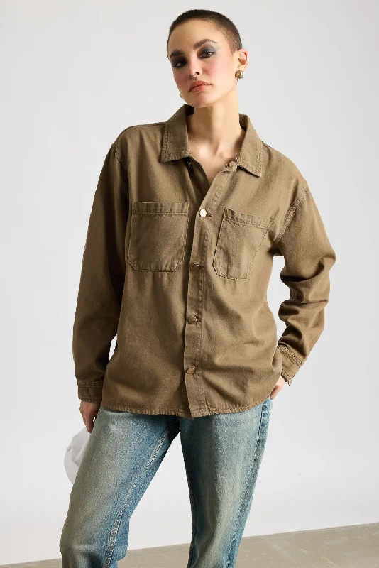 Women's Work Outfit For The Office Earthy Two Pocketed Women's Shacket