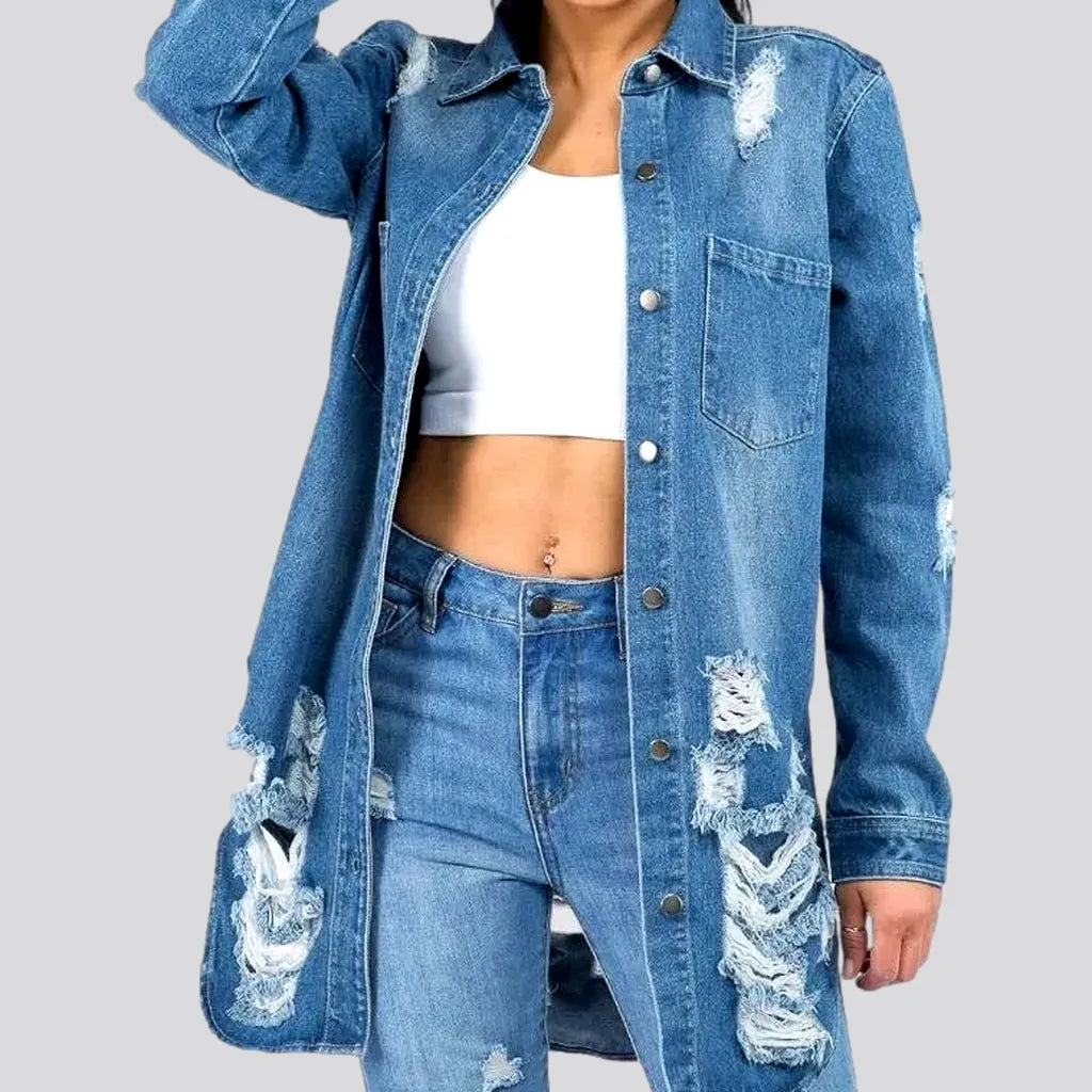 Women's Vacation Outfit Set Regular grunge women's jean shirt