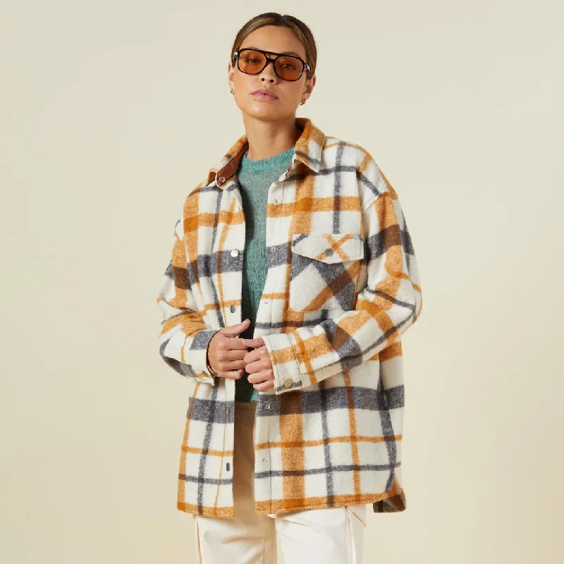 Plus-Size Women's Clothing Plaid Shacket