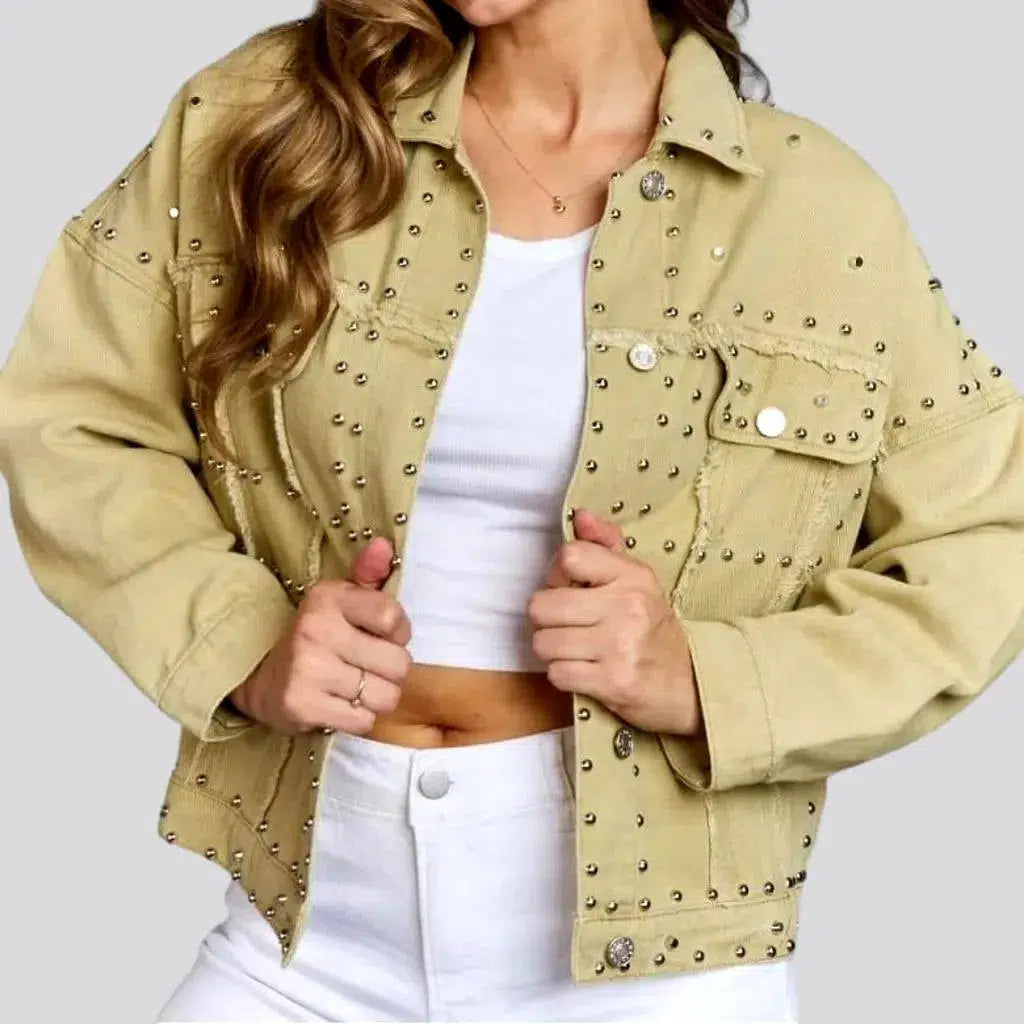 Women's Layered Outfit Yellow denim jacket
 for women