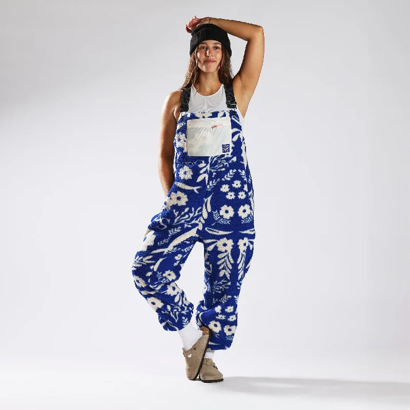 Women's High-Fashion Attire Unisex Society Fleece Overall Pants - Society Electric Blue