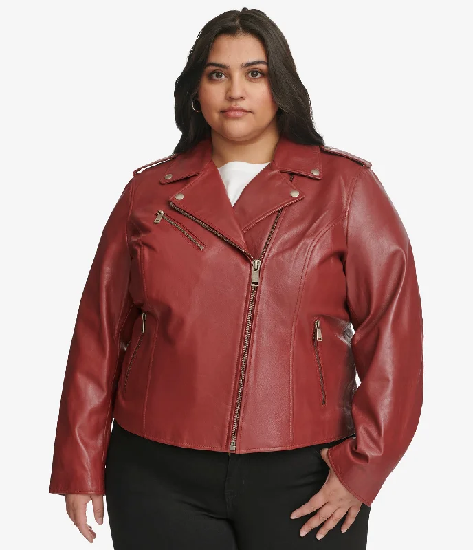 Women's Trendy Garments Plus Size Madeline Asymmetrical Leather Jacket