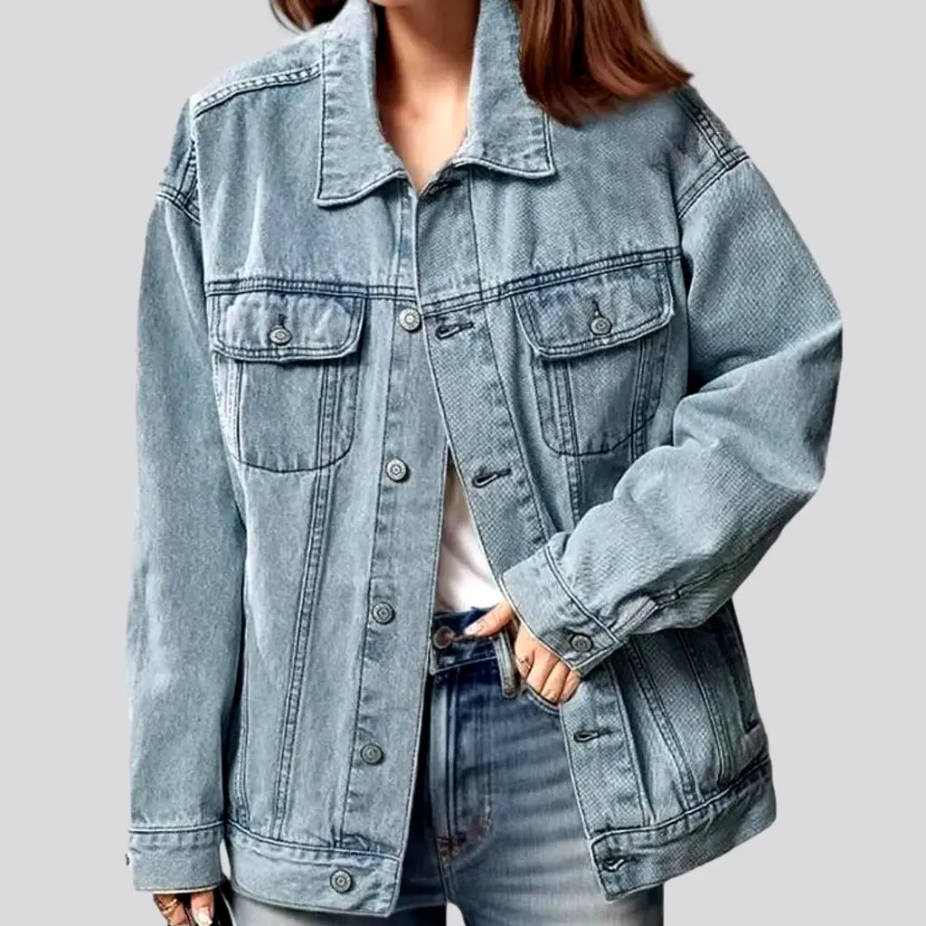 Women's Plus-Size Outfit 90s denim jacket
 for ladies