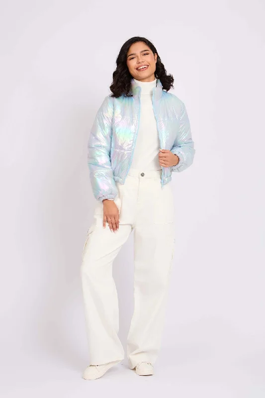 Women's Clothing And Garments Sets Women Jacket Cropped Puffer  Off White