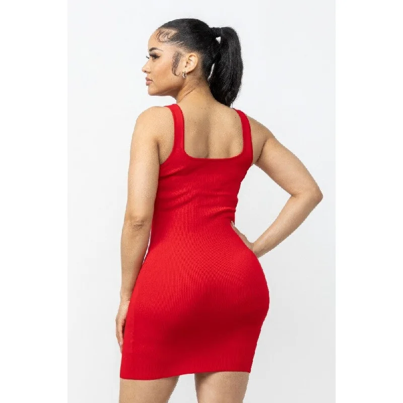 Women's Transitional Outfit Sleeveless Red Mini Dress