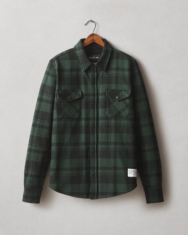 Women's Trendy Outfit Redwood Fleece Overshirt - Green Moss Plaid