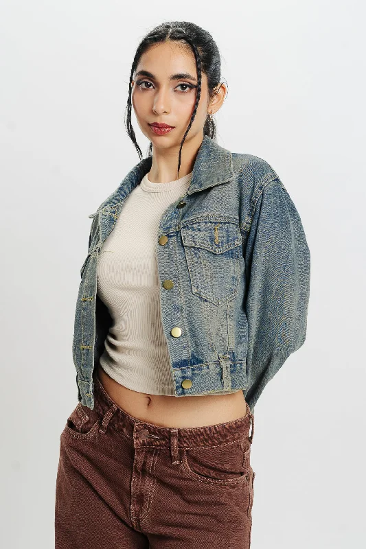 Women's Athletic Outfit Tinted Regular Fit Denim Jacket