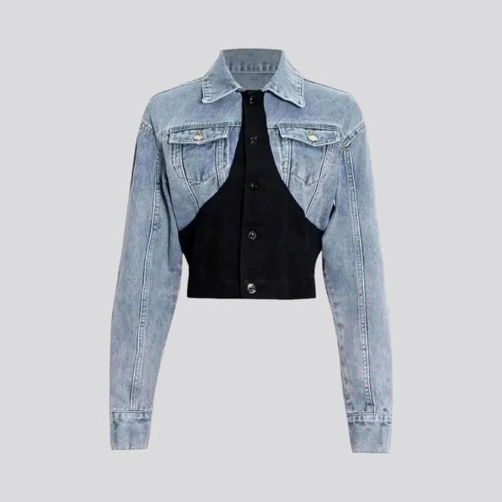 Stylish Women's Apparel Light-wash slim women's jean jacket