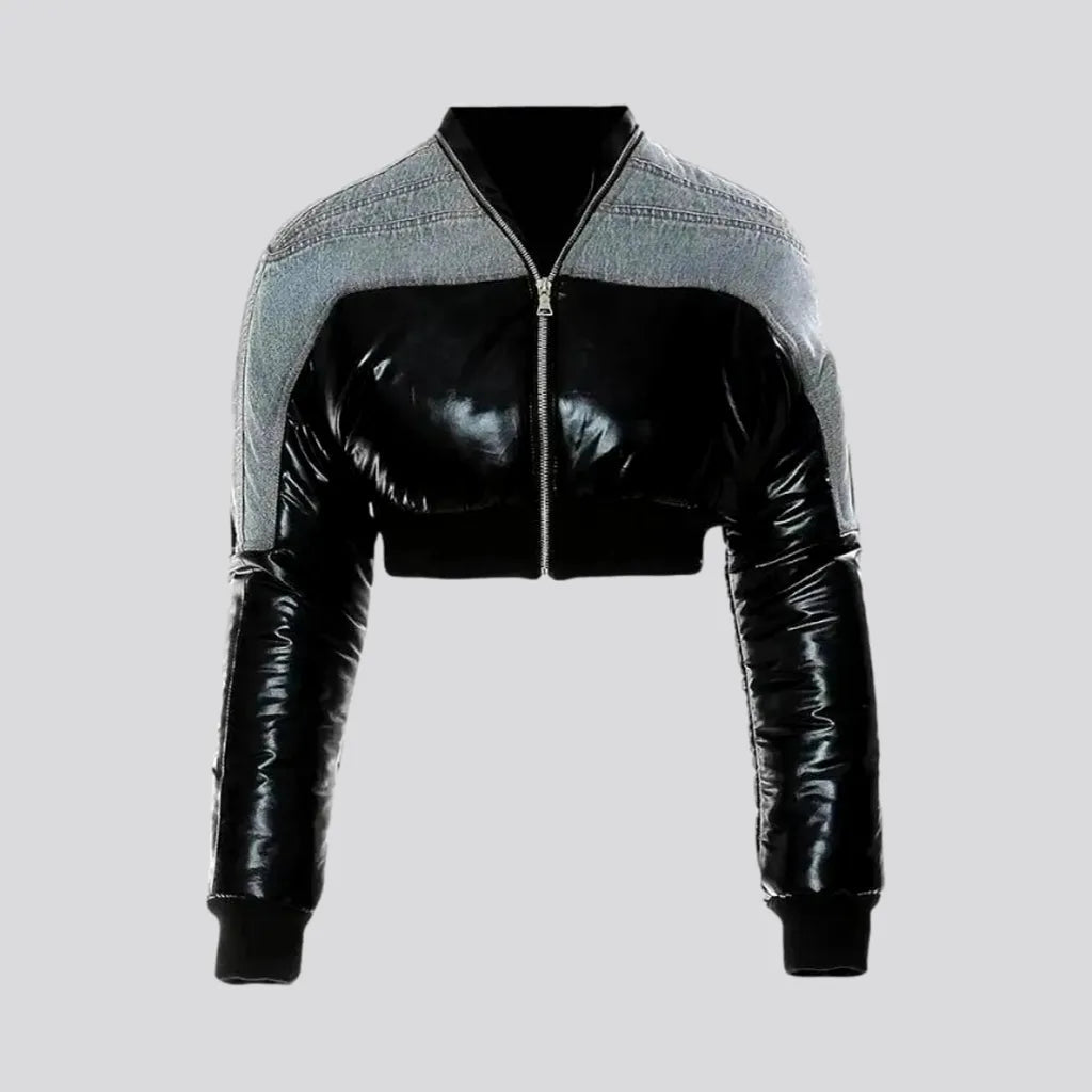 Women's Comfortable Apparel Crop oversized women's latex puffer jacket