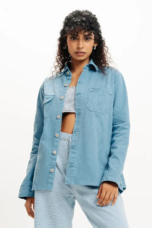 Women's Seasonal Attire Cyan Shacket