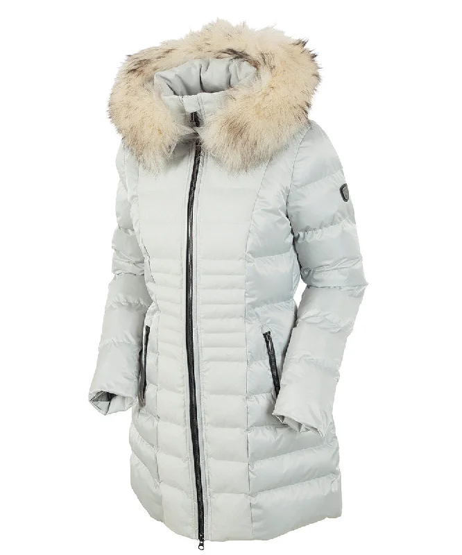 Women's Relaxed Outfit Women's Eva Waterproof Quilted 3/4 Coat With Removable Fur Ruff