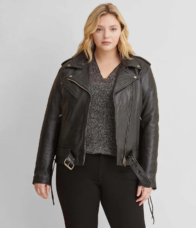 Women's Elegant Evening Attire Cleo Plus Size Asymmetrical Performance Moto Rider Jacket