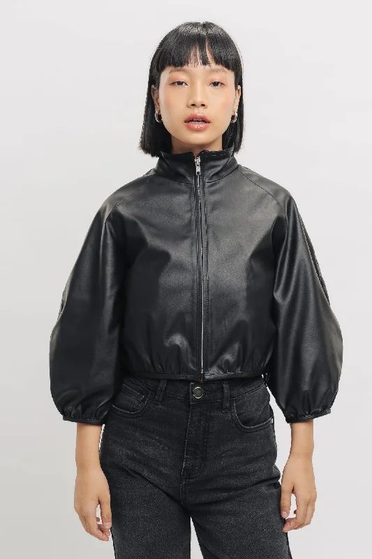 Tailored Clothing For Women Ying Yang Bomber Crop Jacket