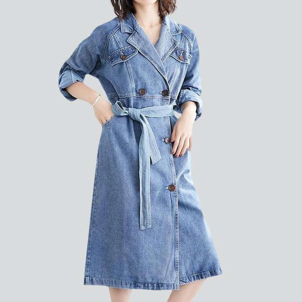 Women's Professional Outfit Oversized bleached women's denim coat